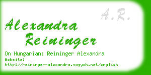 alexandra reininger business card